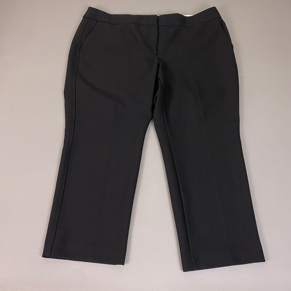 LOFT Dress Pants Womens Size 18P Petite Julie Fit Black Straight Leg Cropped EUC